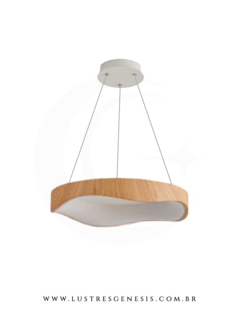 Plafon Moderno Ligna de Madeira - 65cm